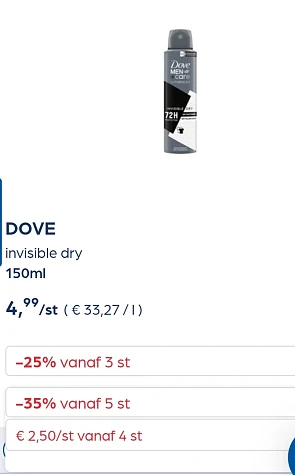 Dove -35% extra