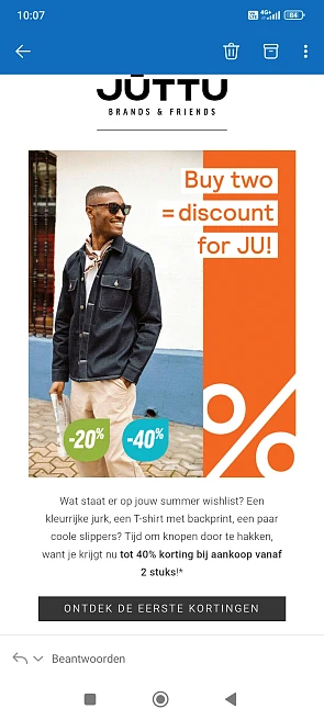 Koppelverkoop tot -40% bij juttu