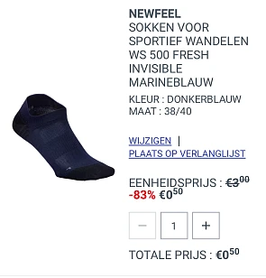 Newfeel sokken -83% bij Decathlon