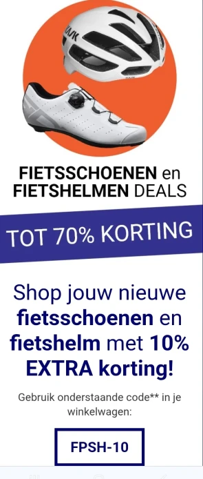 10% extra korting op fietsschoenen en fietshelmen bij Futurumshop