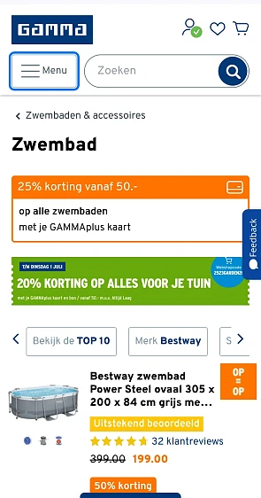 Zwembaden bij Gamma tot wel 56% korting 💦