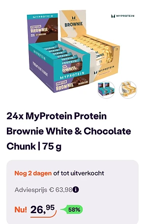 24x myprotein brownie white & chocolate chunk -58% op ibood.com