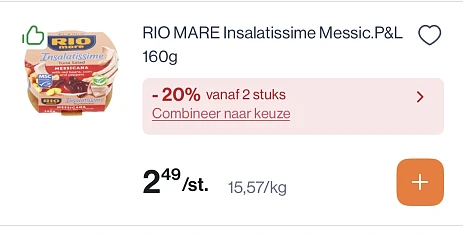 RIO Mare insalatissime Messic p&L 160 gram reactie Aldi