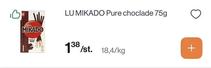 Lu Mikado pure chocolade 75 gram veel goedkoper