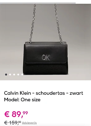 Calvin klein zwarte schoudertas op veepee.be