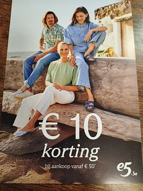 E5.be: €10 korting bij aankoop vanaf €50