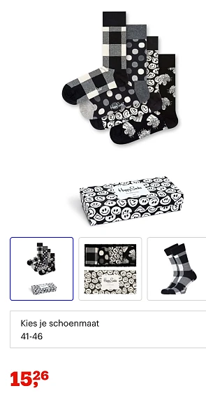 Happy Socks Black White Gift Box