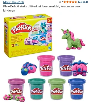 Play-Doh glitterklei nu €5,74 bij Amazon BE