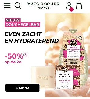 50% korting op je 2de product bij Yves Rocher