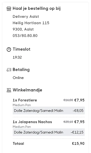 Dolle zaterdag pizza hut medium pizza €7,95