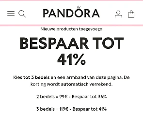 Bespaar tot 41% bij Pandora