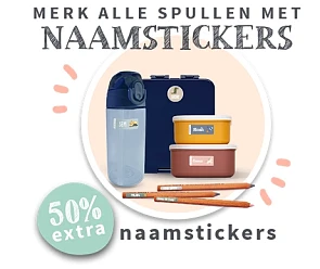 Nu: 50% extra naamstickers + gratis verzending op alles bij Goedgemerkt 🎉
