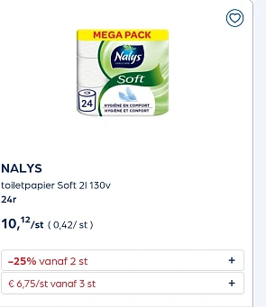 Nalys toiletpapier -25% extra