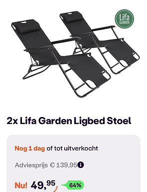 2x Lifa garden ligbed stoel -64%