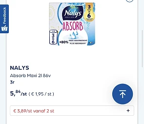 Nalys keukenrol absorb maxi 2L 86 vellen -33,34%
