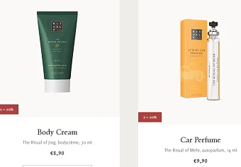 20% korting bij Rituals vanaf 2 stuks
