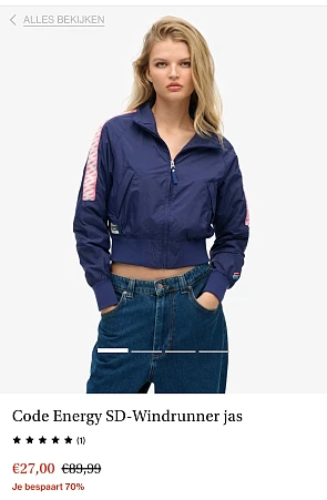 Superdry vest aan 27€ in de outlet