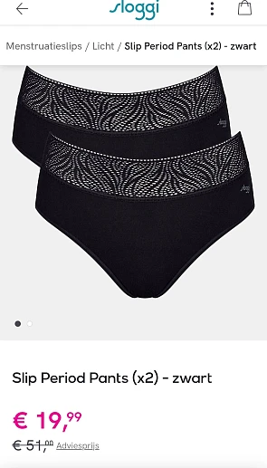 Sloggi slip period pants 2 zwarte