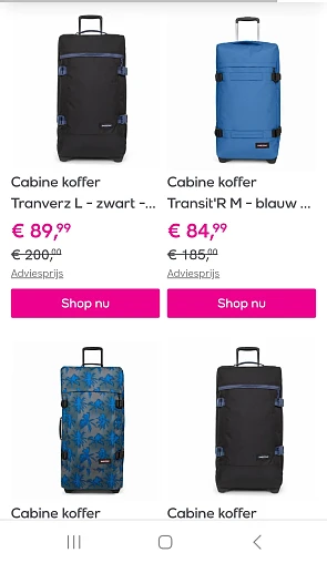 Eastpak koffers, rolkoffers en reistassen