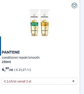Verschillende pantene 50% goedkoper