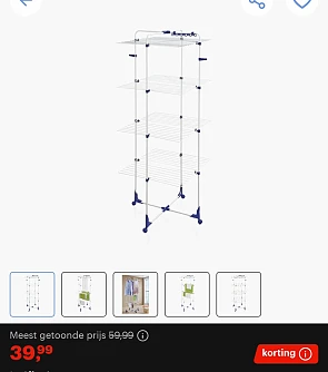 Leifheit Droogtoren 45m voor 39,99€ bij bol