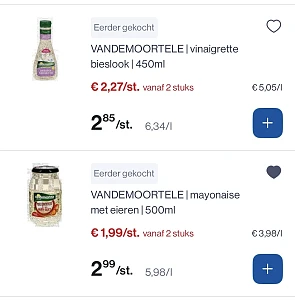 Vandemoortele dressing en mayonaise godkoper
