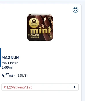 Verschillende magnum goedkoper