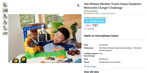 Hot Wheels Monster Trucks Arena Smashers goedkoop op Amazon BE, elders duurder