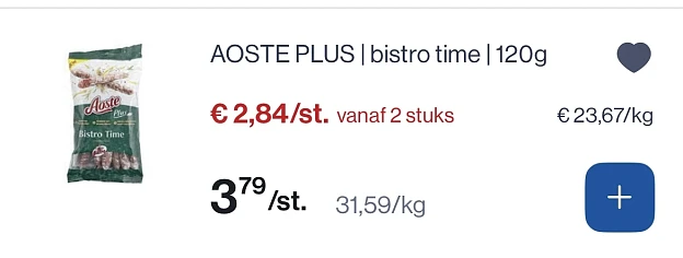 Aoste plus bistro time 120 gram -25%