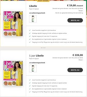 Libelle vanaf 19€ per maand + gratis blender en fles wijn