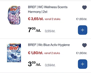 Verschillende bref toiletblokjes -50%