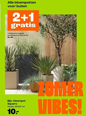 Alle bloempotten voor buiten 2+1 gratis bij Kwantum