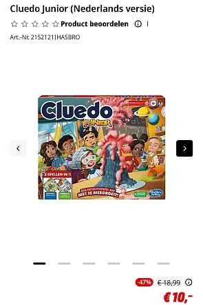 Cluedo junior €10 bij Mediamarkt 🔎