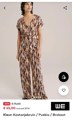 We fashion jumpsuit in kastanjebruin -40%