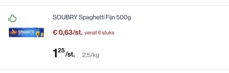 Soubry pasta reactie op Delhaize 3+3