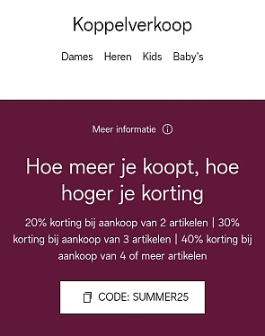 Koppelverkoop bij c&a: tot -40% korting