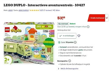 DUPLO Interactieve avonturentrein + gratis Stad Treintunnel en rails uitbreidingsset