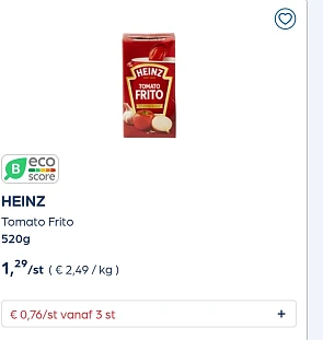 Heinz tomato frito 520g goedkoper