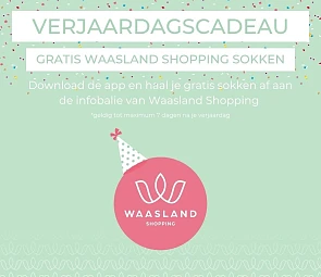 Gratis sokken cadeau jarige Waasland shopping