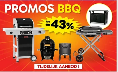 Tijdelijk tot 43% korting op BBQ's bij Hubo