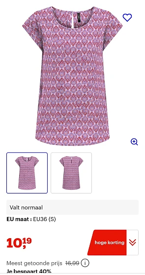 ONLY ONLNOVA LIFE ELITE S/S TOP AOP Meisjes Blouses -40%