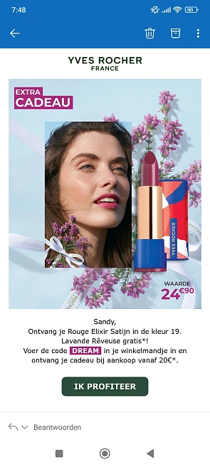 Yves Rocher: gratis lipstick twv €24,50 bij aankoop vanaf €20