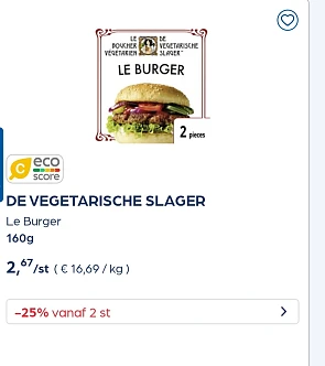 DE VEGETARISCHE SLAGER -25% extra