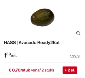 HASS Avocado Ready2Eat 50% goedkoper