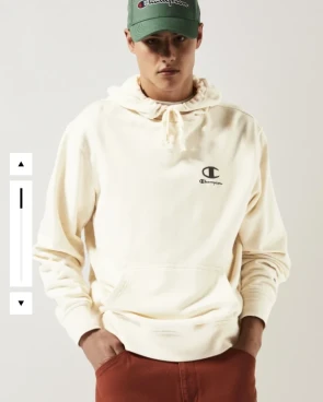 Men's Lightweight Washed-Effect Hoodie Icons White