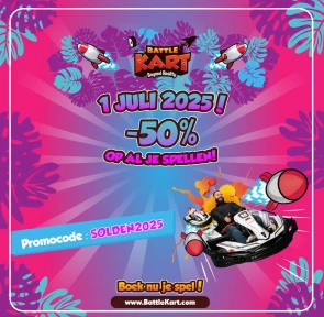 spellen aan -50% bij BattleKart
