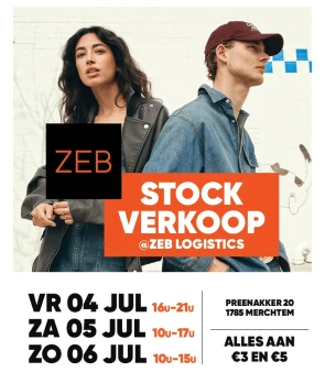 Zeb stockverkoop alles aan 3€ en 5€!