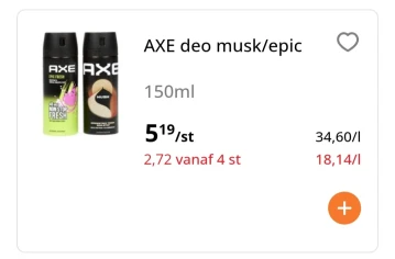 Axe deo goedkoper