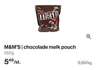 M&M's chocolade melk pouch 550g