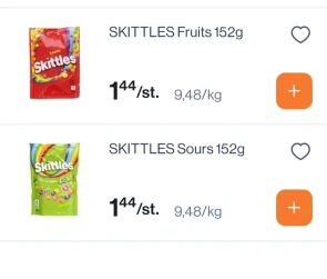 Skittles goedkoper